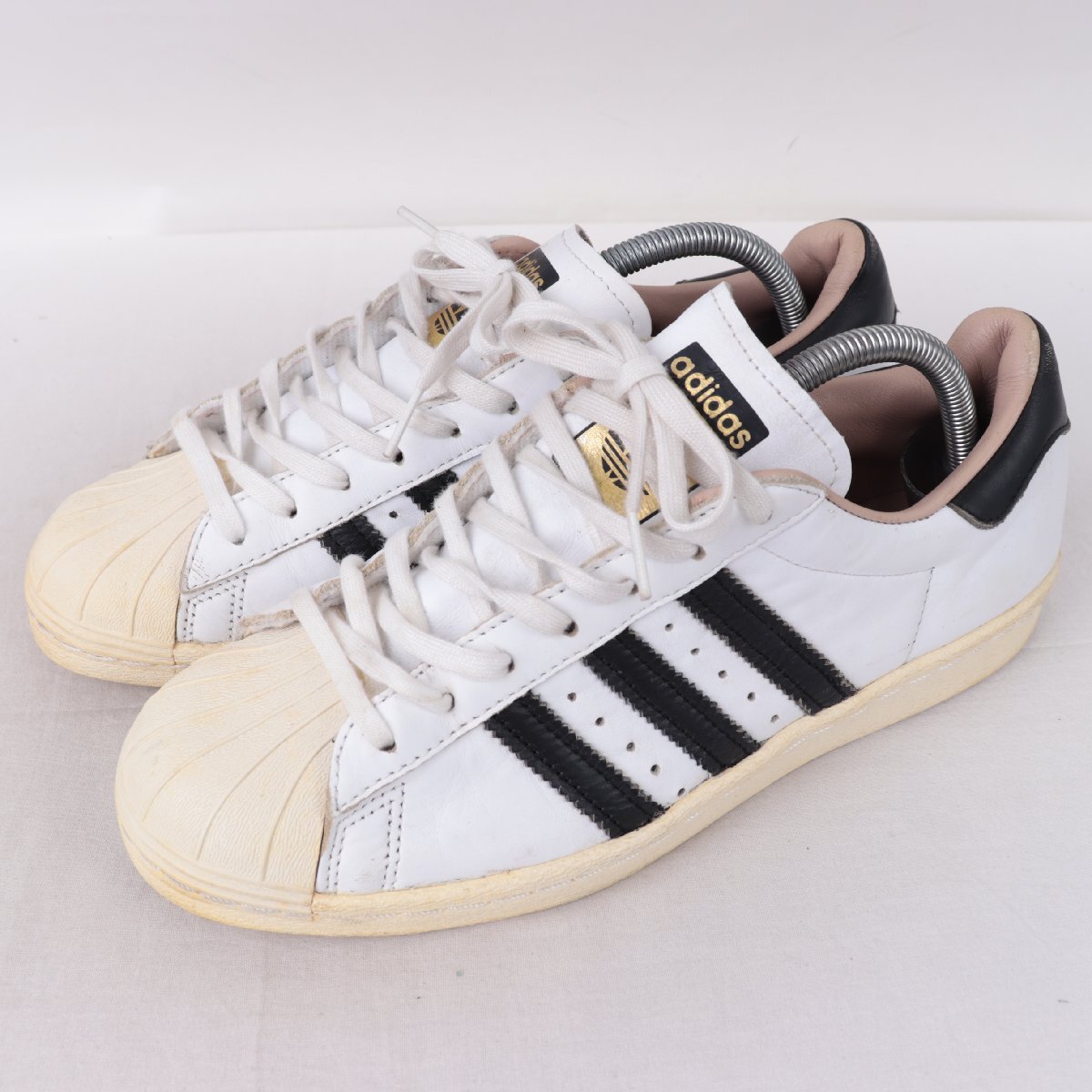 SUPERSTAR 80s 26.0cm/adidas スーパースター アディダス スニーカー 白 ホワイト 黒 中古 古着 レディース ad6719拍卖