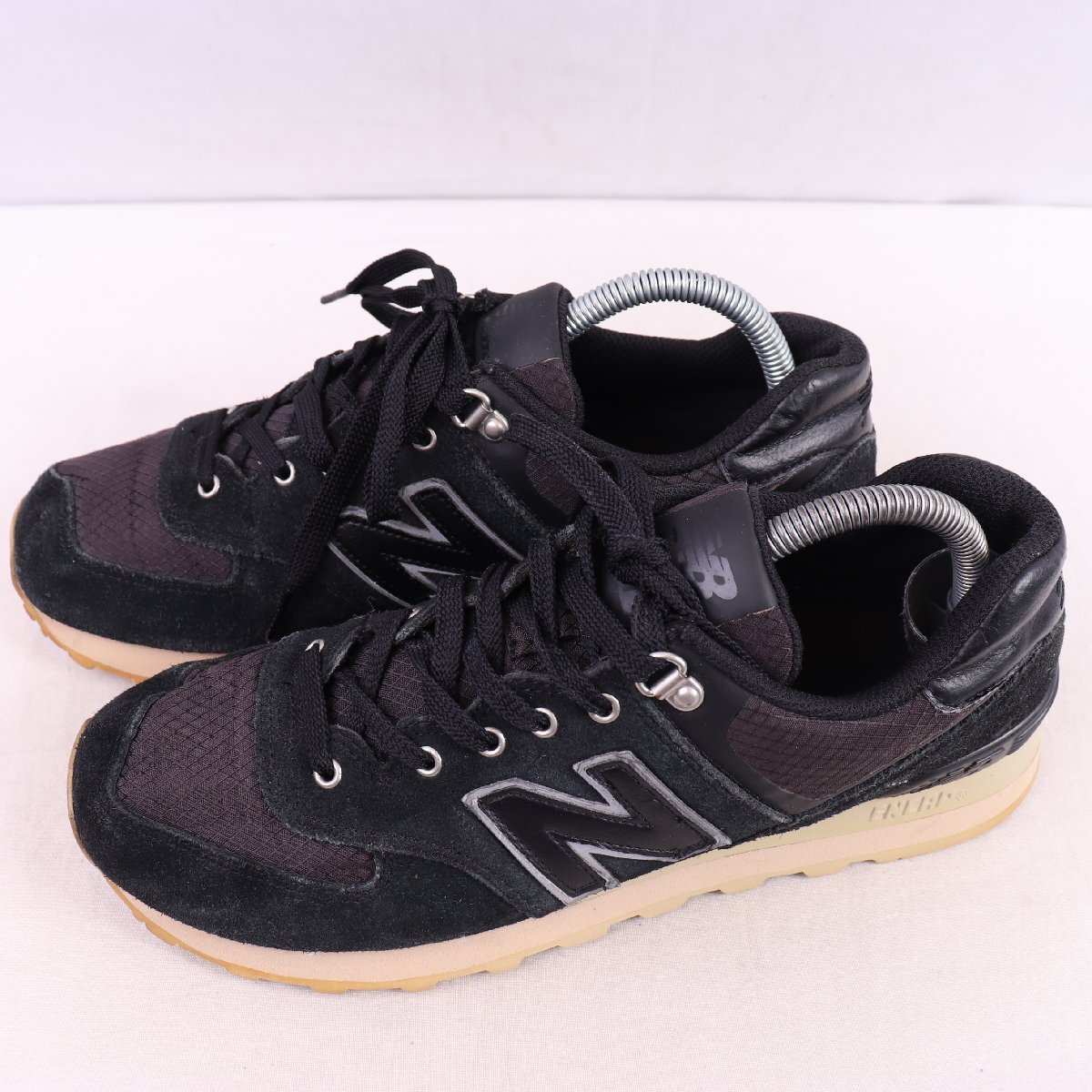 574 ニューバランス 25.5cm/new balance 黒 ブラック 中古 古着 メンズ スニーカー yy6903拍卖