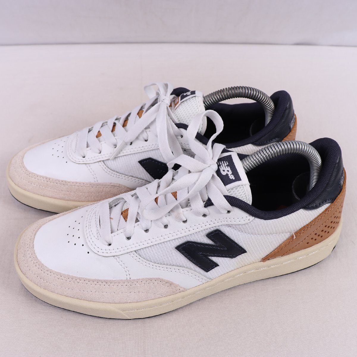 440 ニューバランス 25.0cm/new balance 白 ホワイト 紺 ネイビー 茶 ブラウン 中古 古着 メンズ スニーカー yy6917拍卖