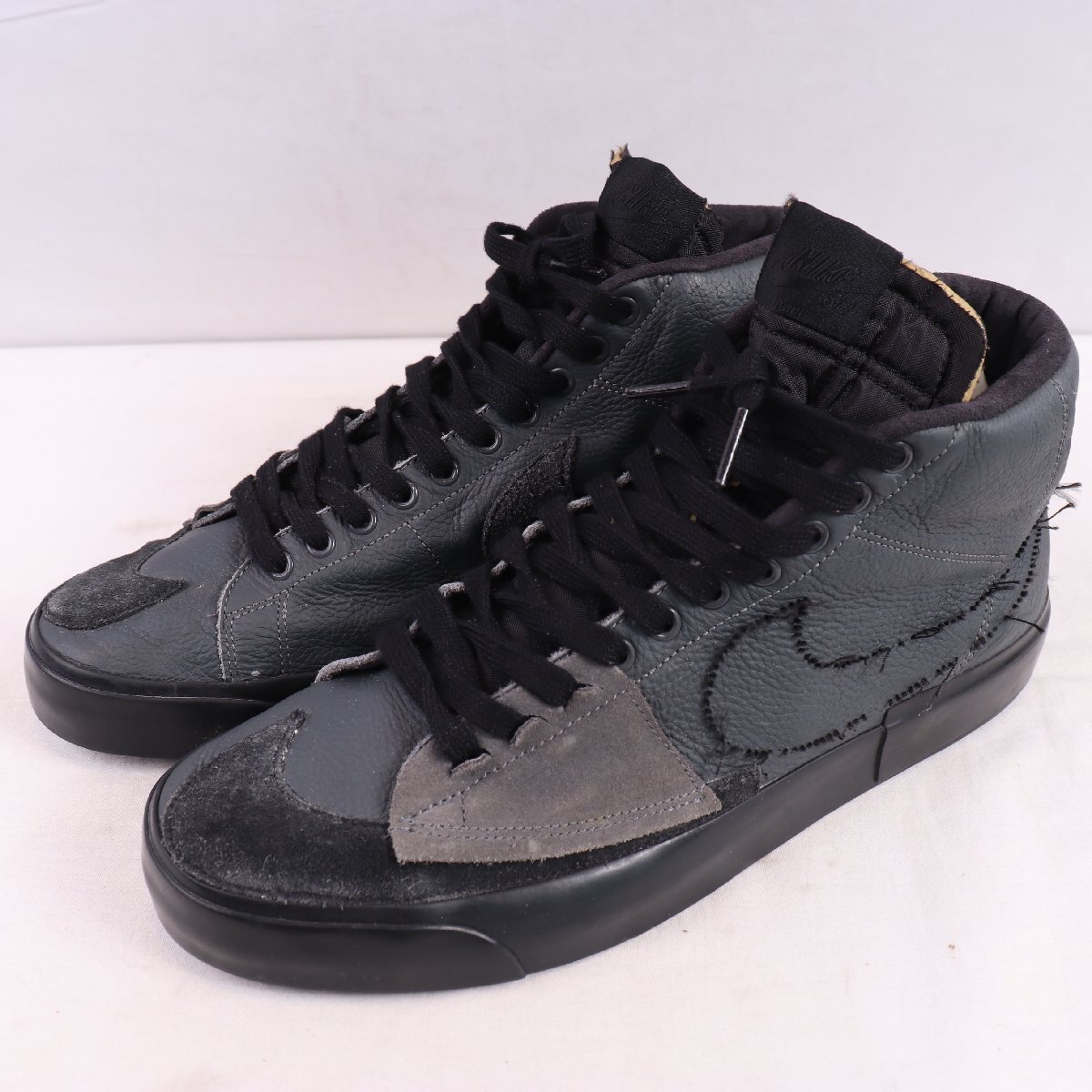 SB ZOOM BLAZER MID EDGE 29.0cm/NIKE SBズームブレーザーミッド エッジ ナイキ 古着 中古 黒 ブラック グレー メンズ スニーカー xx9360拍卖