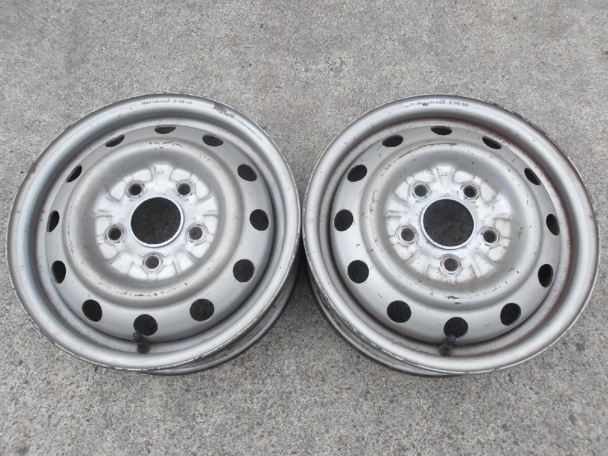 P581 送料無料 14インチ鉄ホイール 2本セット 5穴 4.5J PCD114.3 ハブ径内寸約67mm拍卖