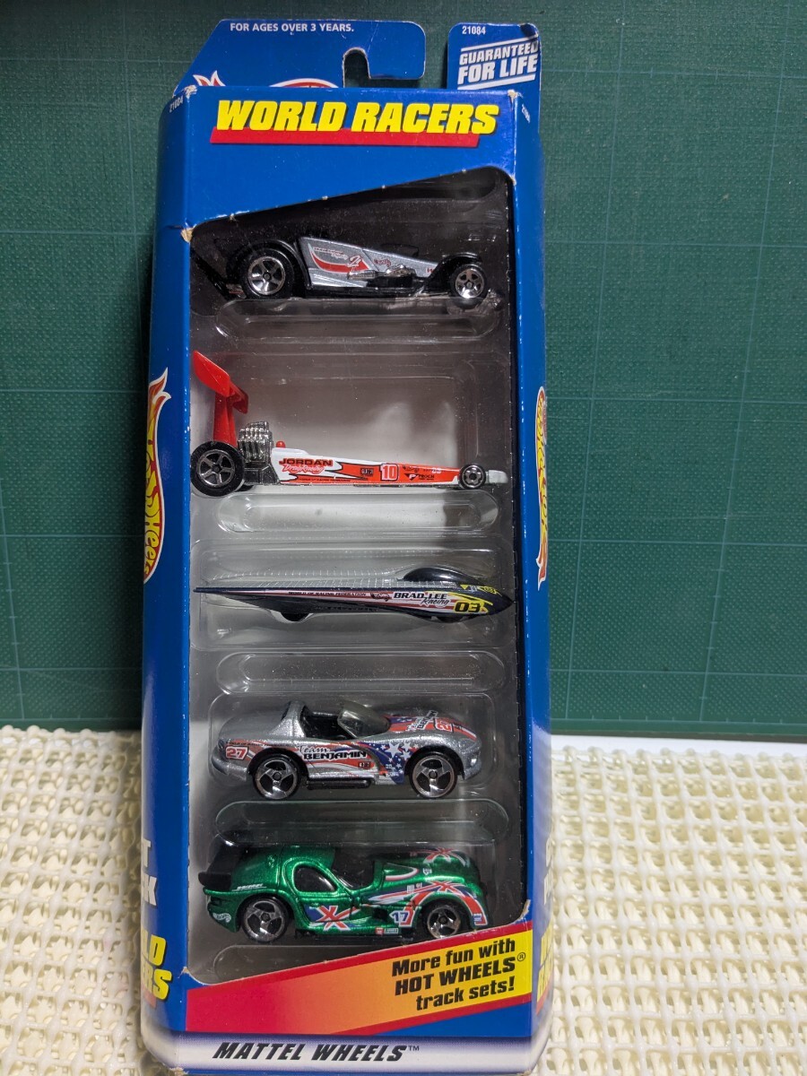 HotWHeelsWORLDRACERSGUFTPACK5台セットホットウィールMATTELドラッグレーサーソーラーパネルレーサーダッジバイパーV10プロトタイプカー拍卖