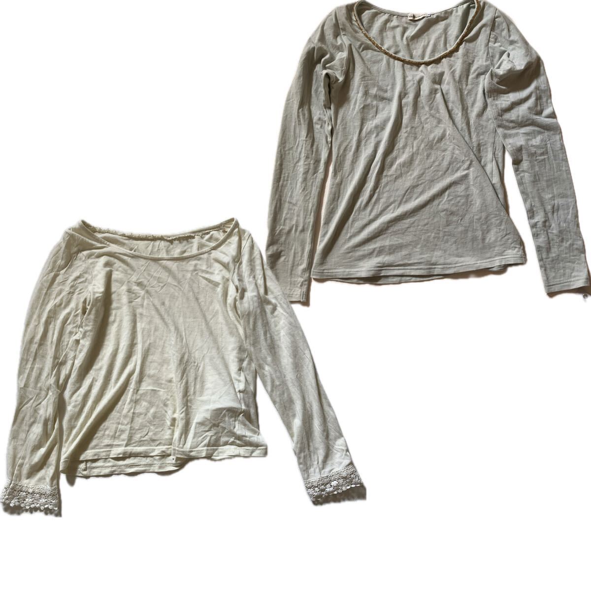 earth 長袖 カットソー トップス M 長袖カットソー 長袖Tシャツ 2着セット拍卖