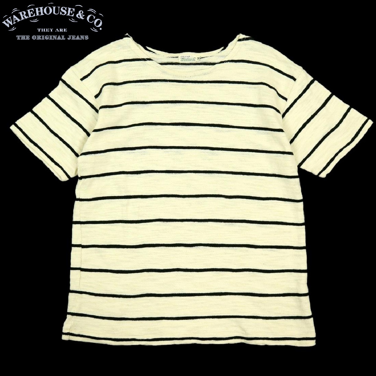【B3400】【日本製】WAREHOUSE DUCK DIGGER ウエアハウス ダックディガー Tシャツ カットソー ボーダー サイズ36拍卖
