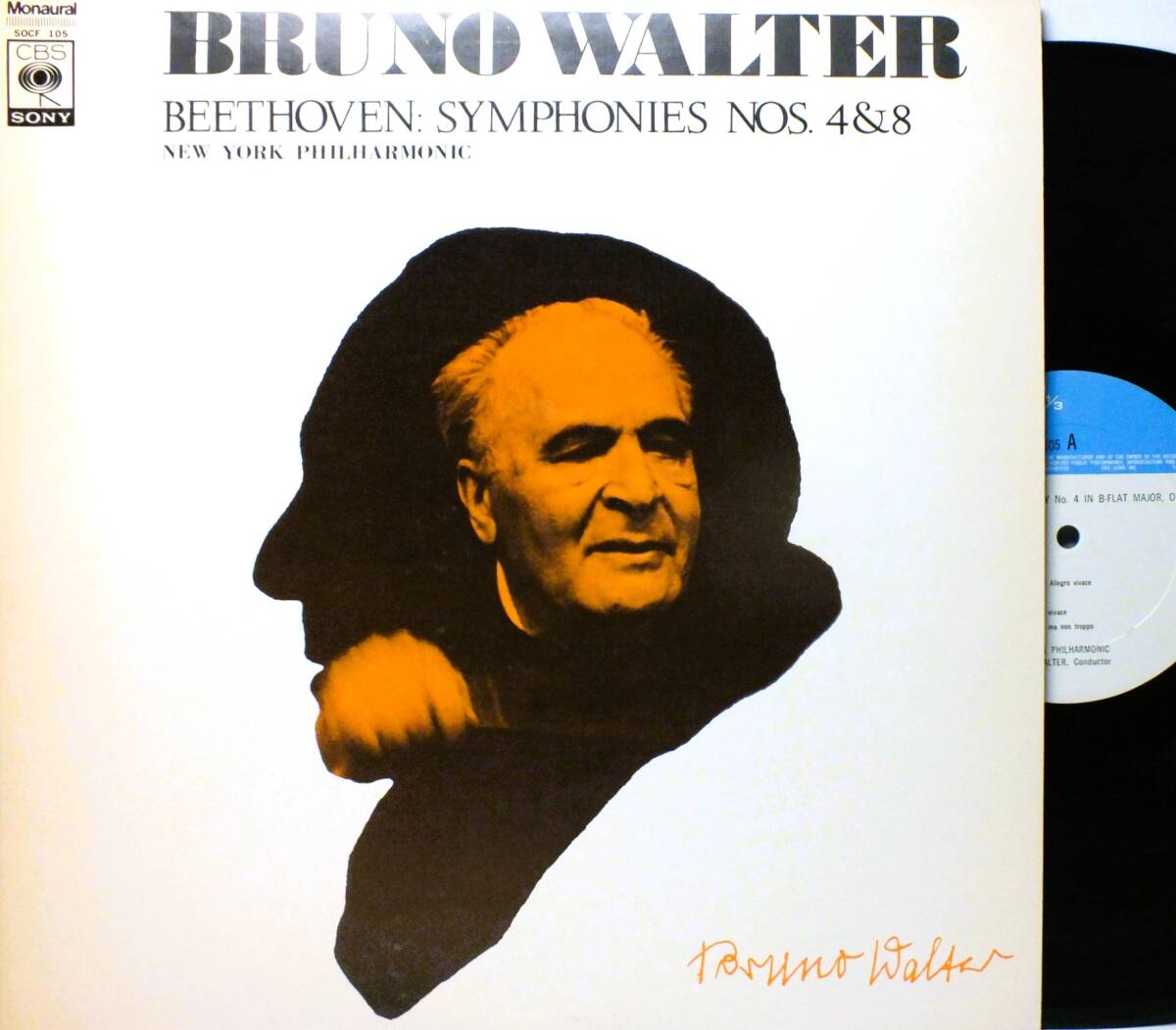 SOCF 105 ブルーノ・ワルター WALTER ベートーヴェン 交響曲 第4番 第8番 ニューヨーク・フィル LP【8商品以上同梱で送料無料】2509拍卖
