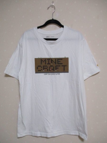 ● ユニクロ マインクラフト ●  半袖Tシャツ ■ L 白(50915)拍卖