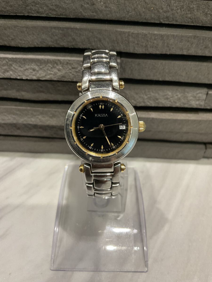 KRIZIA クリツィァ KZ-7697 クォーツ 黒文字盤 コンビ拍卖