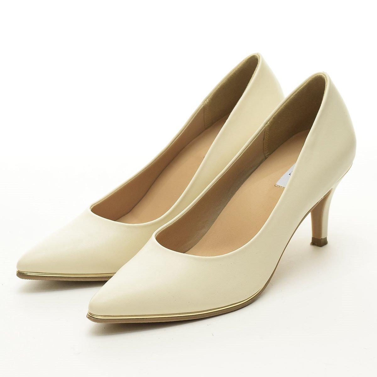 ◇562422 EVOL イーボル パンプス ポインテッドピンヒール サイズ23.0cm/H7cm レディース オフホワイト拍卖