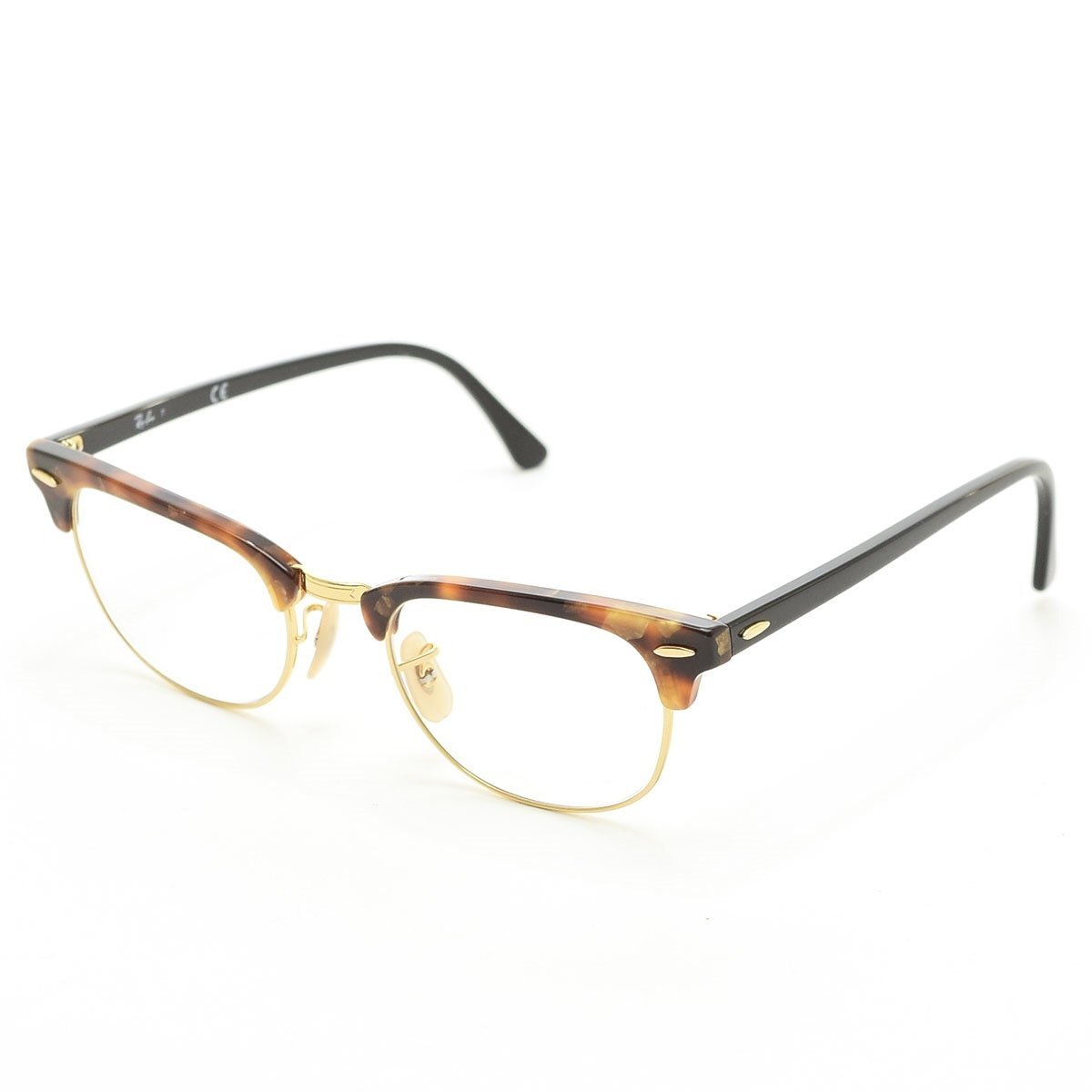 ◆562167 RayBan レイバン 伊達メガネ 眼鏡フレーム CLUBMASTER OPTICS クラブマスターオプティクス RB5154 メンズ ブラウン ゴールド拍卖