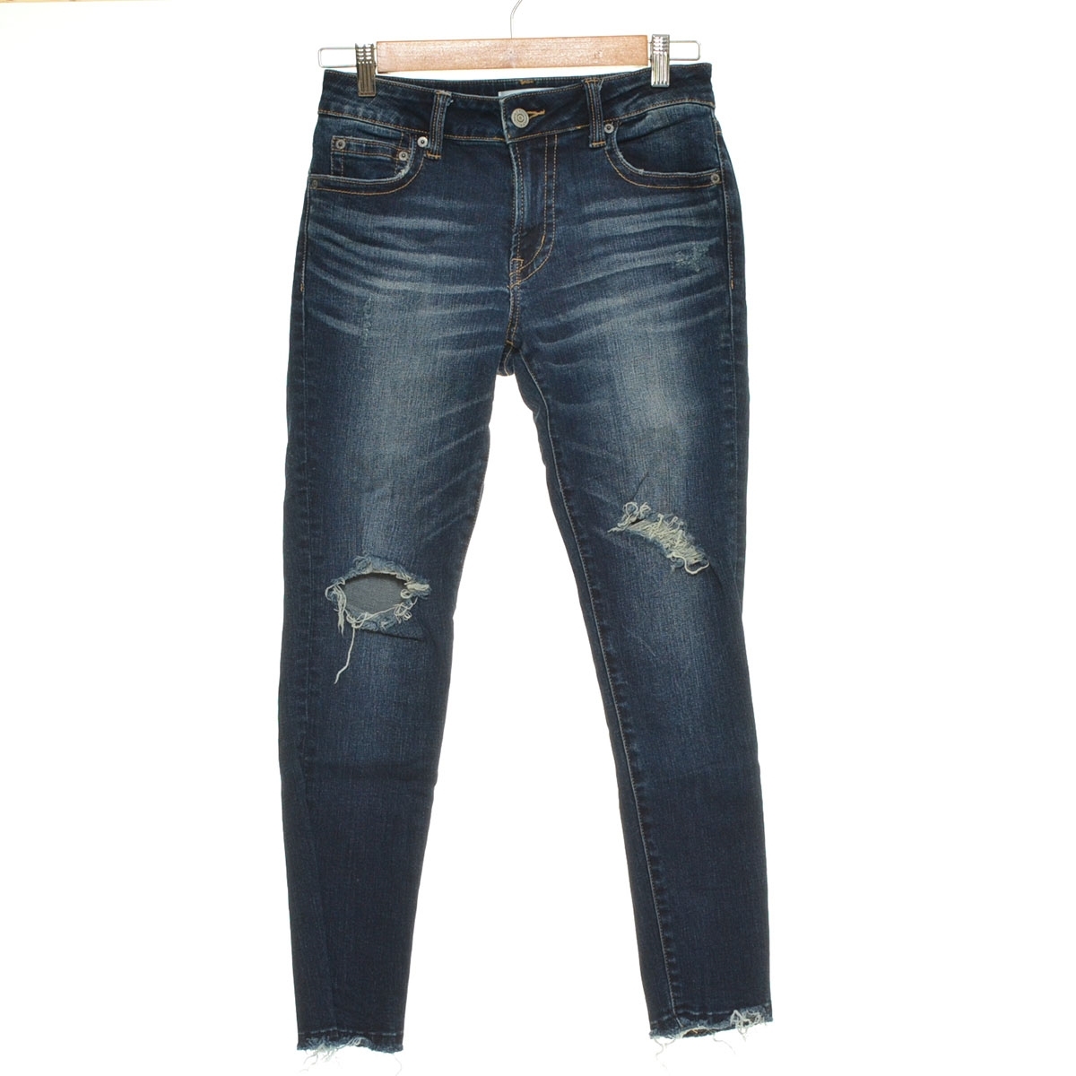 ■548895 AZUL by moussy ●デニムパンツ CRASH DENIM SKINNY2 クラッシュデニムスキニー2 250ESA12-208J サイズL 21ss レディース拍卖