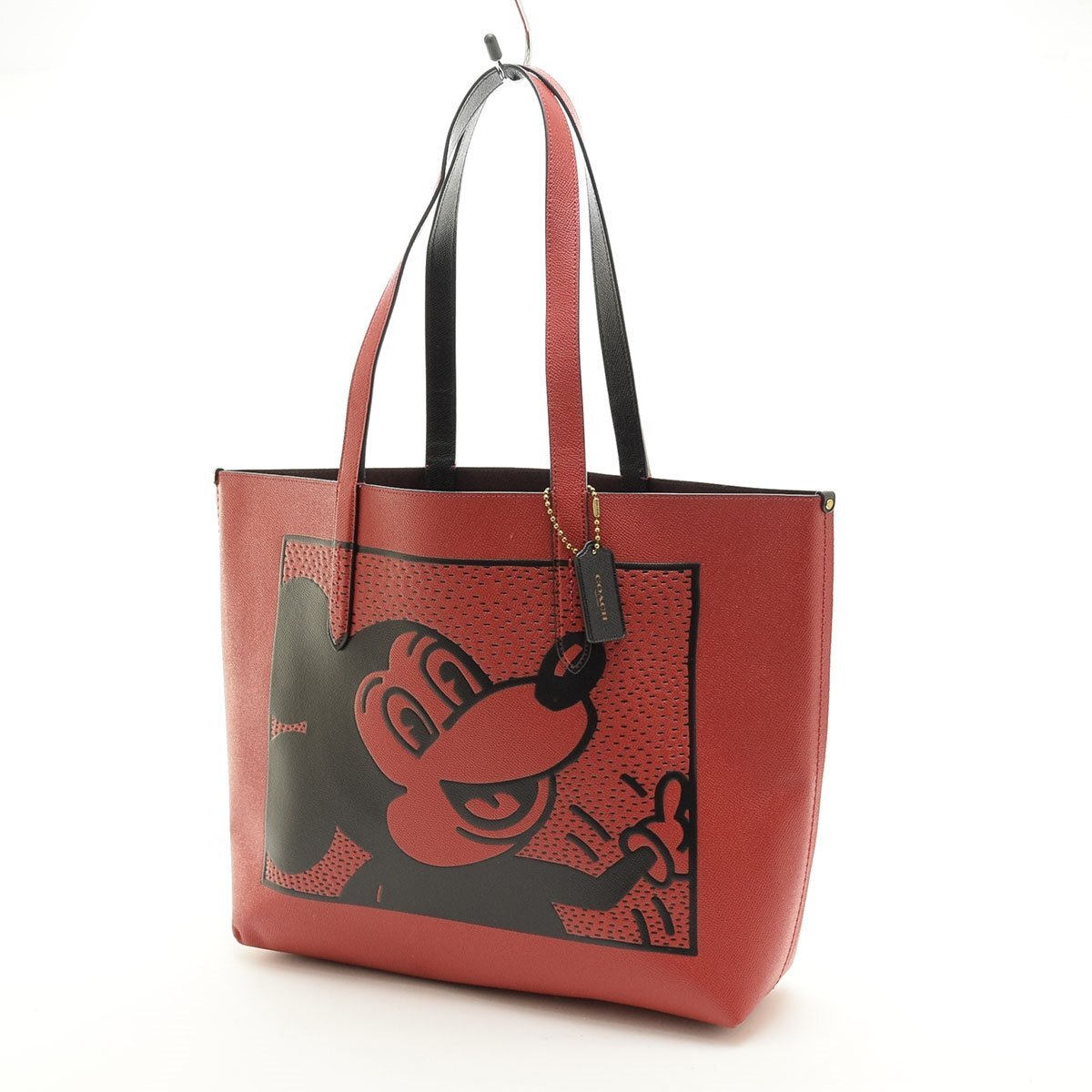 □549711 COACH × Disney コーチ ディズニー トートバッグ ミッキー サフィアーノレザー レディース レッド拍卖