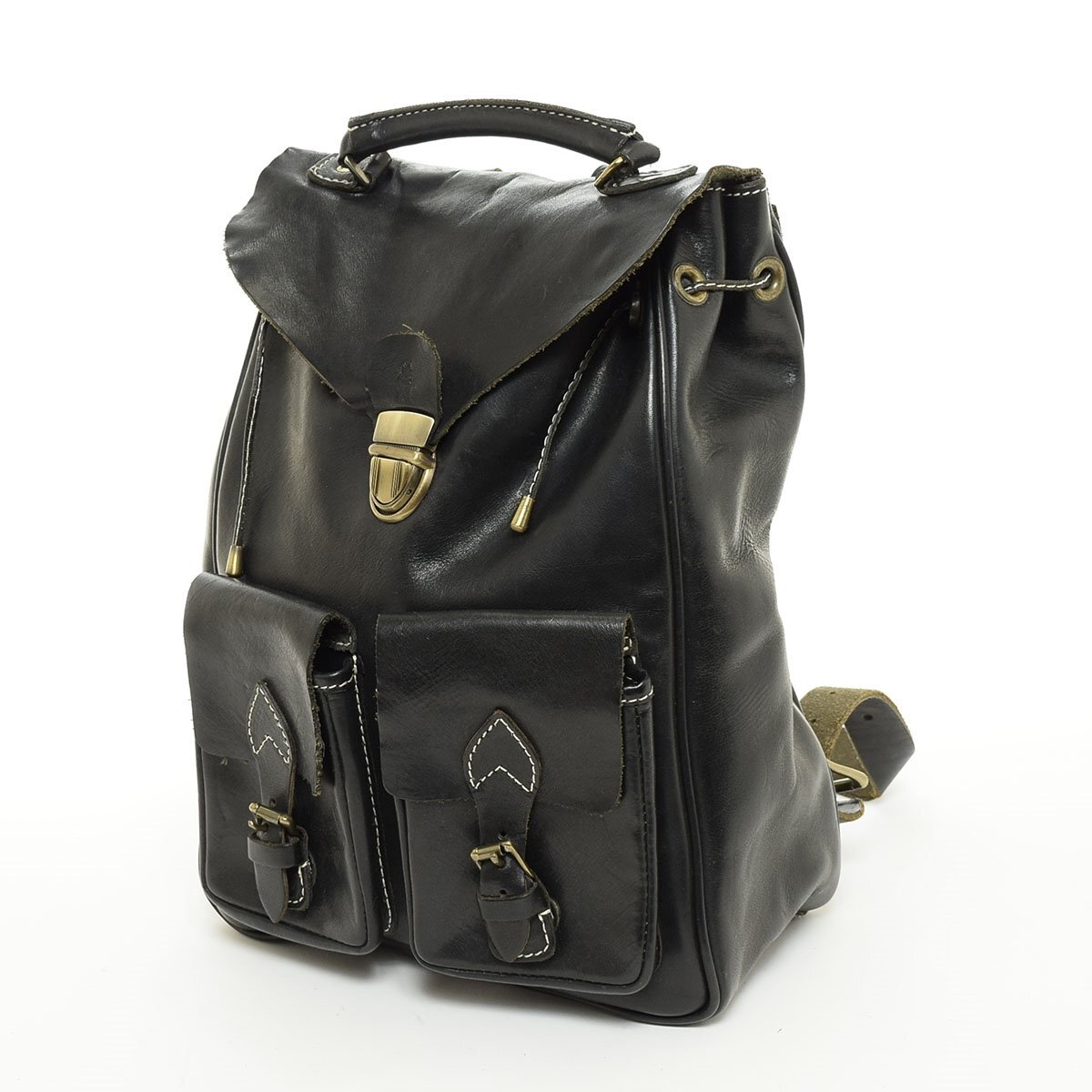 ◆556411 SANDAST サンダスト バックパック デイパック リュックサック Gregory 本革レザー グレゴリー メンズ USA/米国製 ブラック拍卖