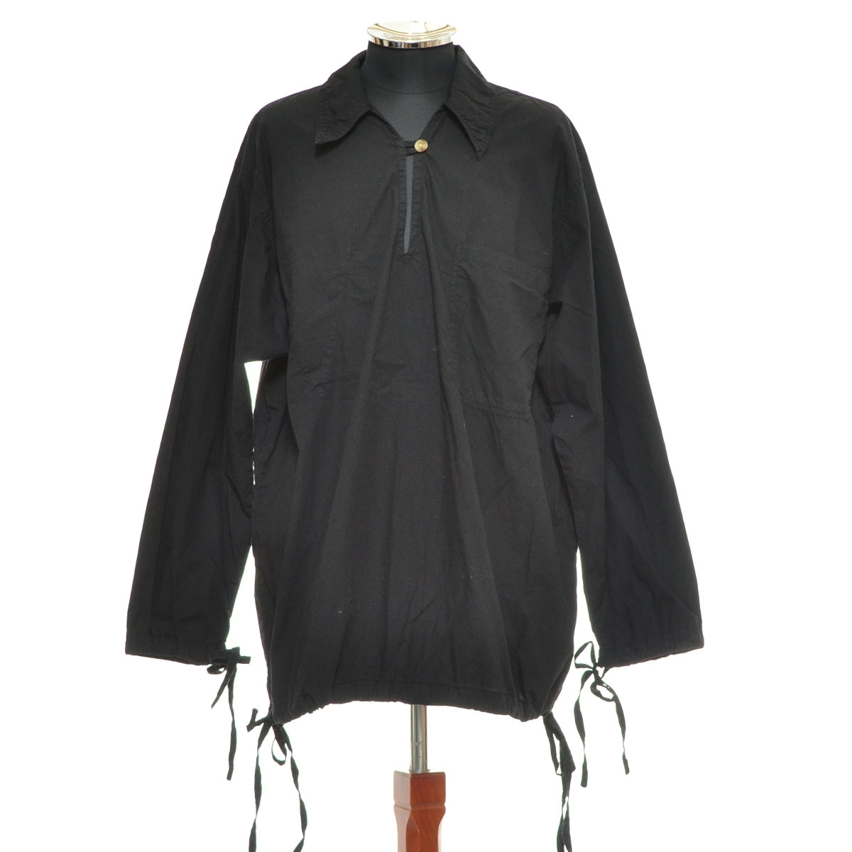 ●562198 VYNER ARTICLES ●スキッパーシャツ 長袖 サイズXL メンズ インド製 ブラック拍卖