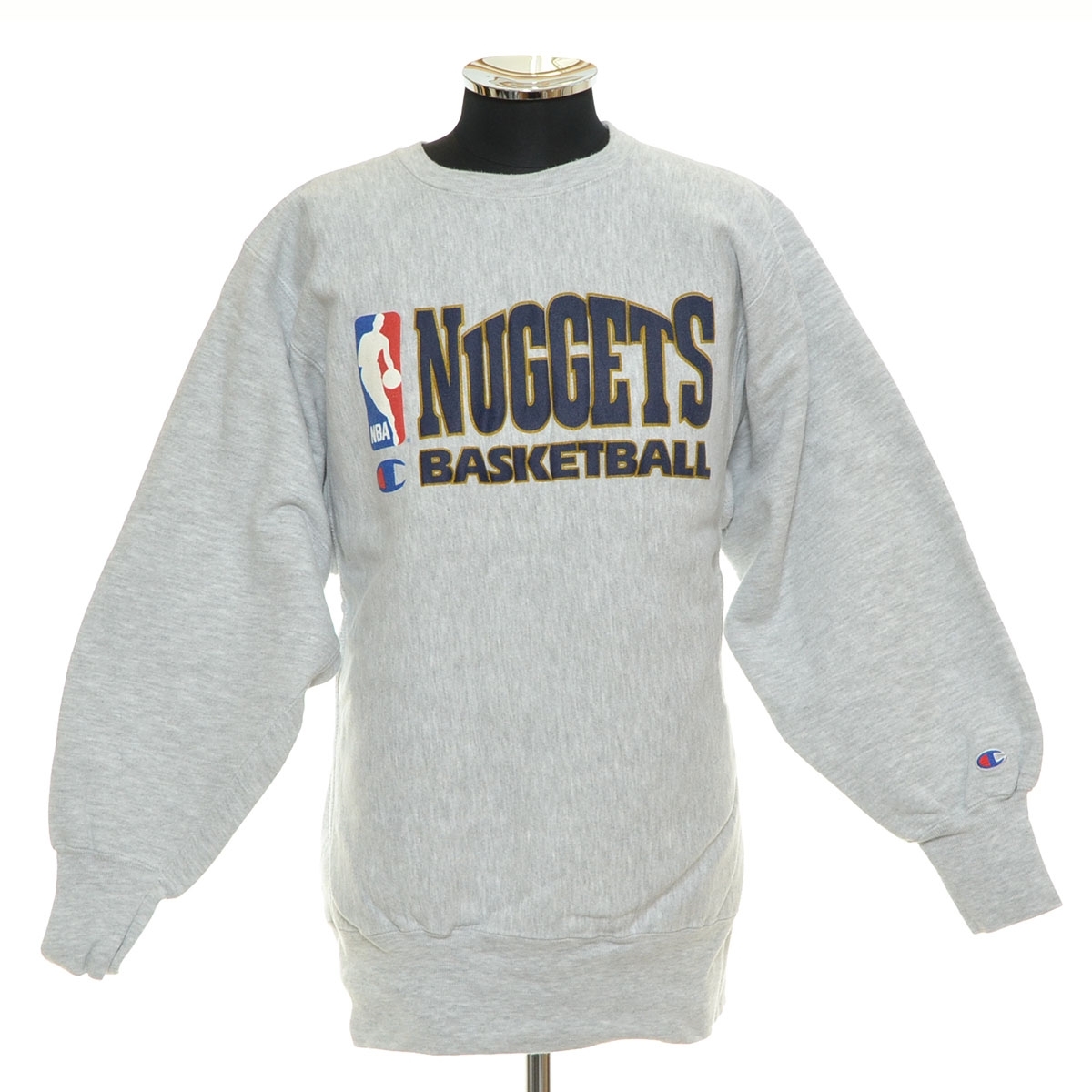 ●558680 Champion チャンピオン スウェットシャツ トレーナー ●90s Reverse Weave NUGGETS BASKETBALL サイズXL メンズ USA製 グレー拍卖