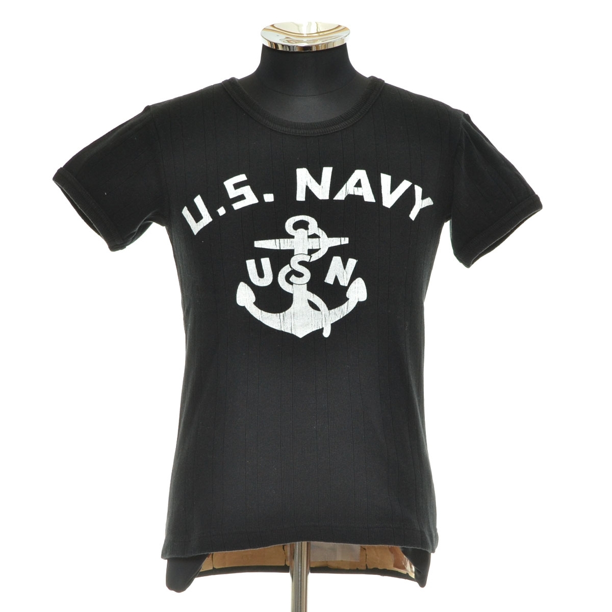 ●558841 JELADO ジェラード ●Tシャツ 半袖 U.S.NAVY フライスシャツ サイズ36 メンズ 日本製 ブラック拍卖