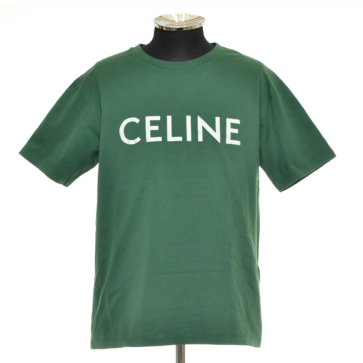 ●560391 CELINE セリーヌ ●Tシャツ 半袖 ルーズTシャツ 2X764671Q サイズS メンズ フランス製 グリーン拍卖