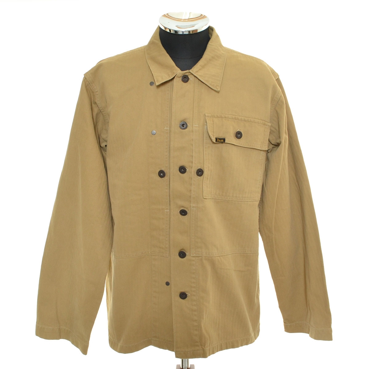 ●559110 旧DENIME ドゥニーム ●ユーティリティジャケット U.S.M.C. P-44 サイズL 40s復刻 メンズ 日本製 ブラウンベージュ ヘリンボーン拍卖