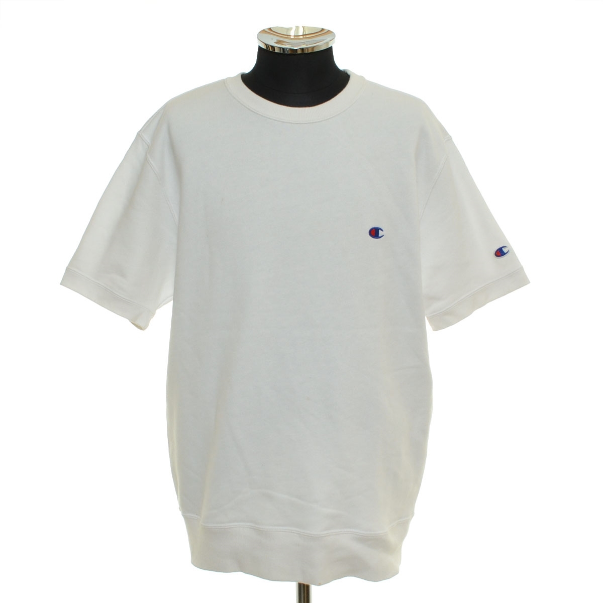●559047 Champion チャンピオン 半袖 トレーナー ●ショーツリーブ クルーネックスウェットシャツ C3-Z020 サイズXL メンズ ホワイト拍卖