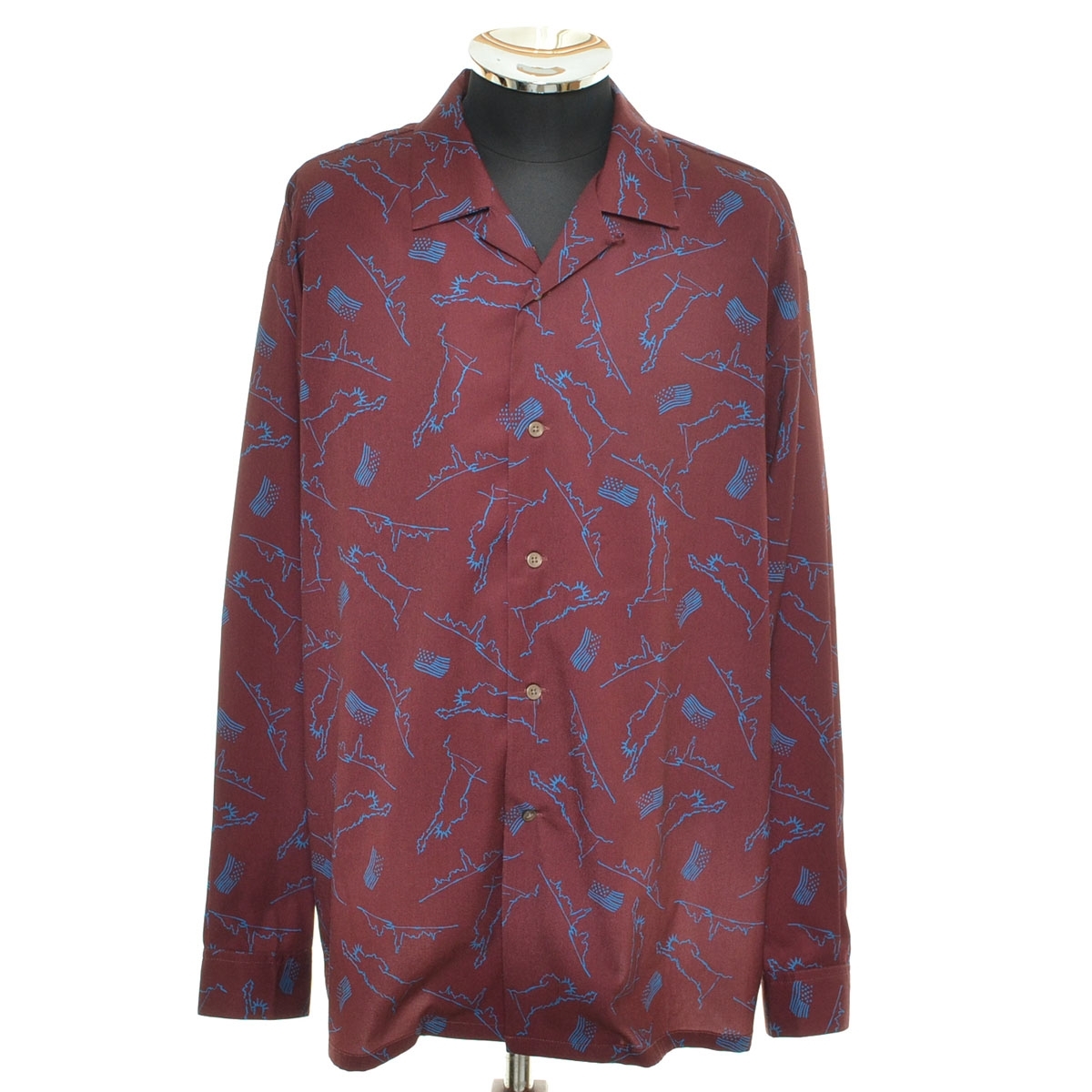 ●563029 INHERIT インヘリット ●オープンカラーシャツ 長袖 ライティングニューヨーク 20050720106110 サイズL メンズ ブラウン拍卖