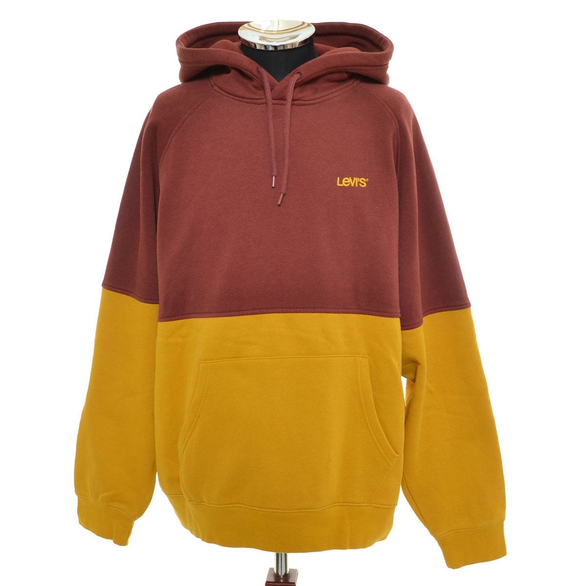 ●564358 LEVI'S リーバイス ●スウェットパーカー A3307-0000 サイズL メンズ イエロー バーガンディ拍卖