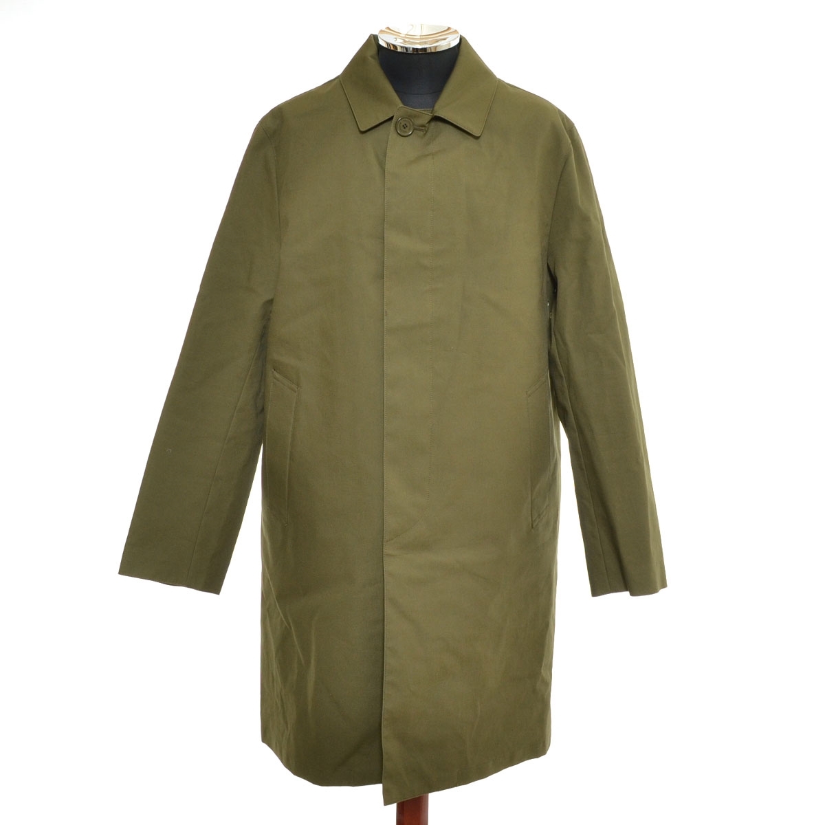 ●563824 MACKINTOSH PHILOSOPHY マッキントッシュフィロソフィー ●ステンカラーコート HTC11-805-74 サイズ42 メンズ カーキ拍卖