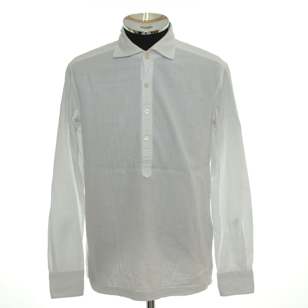 ●562929 Brilla per il gusto ブリッラ ●ワイドカラーシャツ ドレスシャツ プルオーバー 24-11-1491-107 サイズS メンズ 日本製 ホワイト拍卖