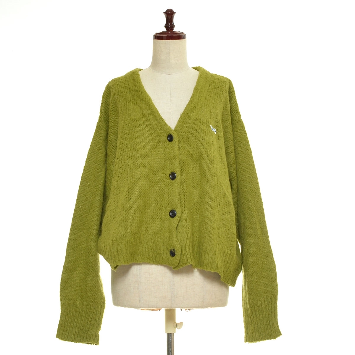 ■560858 coen コーエン ●PENNEYS別注シャギーニットカーディガン サイズL 24ss ぺニーズ レディース グリーン拍卖