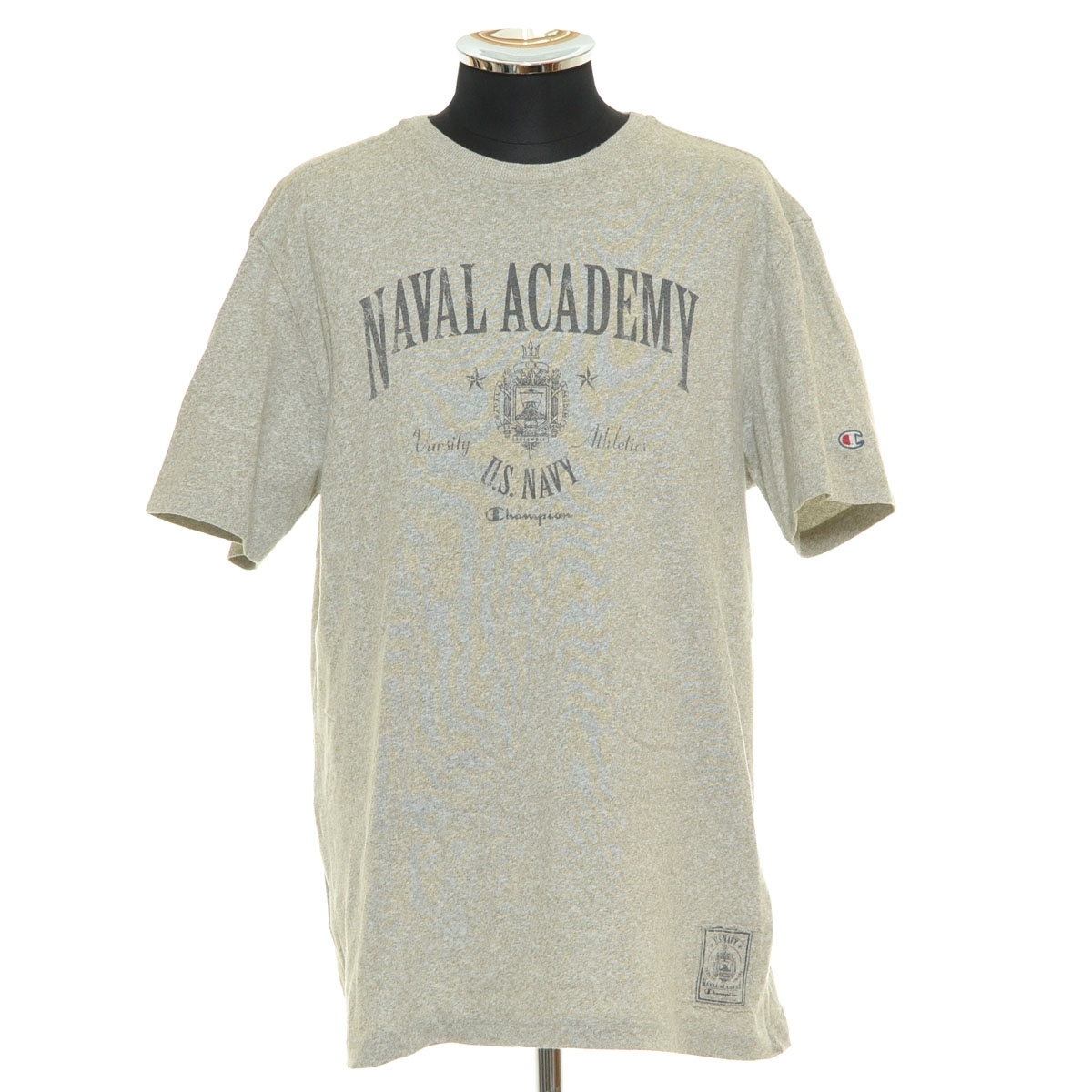 ●565903 Champion チャンピオン ●Tシャツ 半袖 U.S.NAVY NAVAL ACADEMY TEE サイズXXL メンズ グレー拍卖
