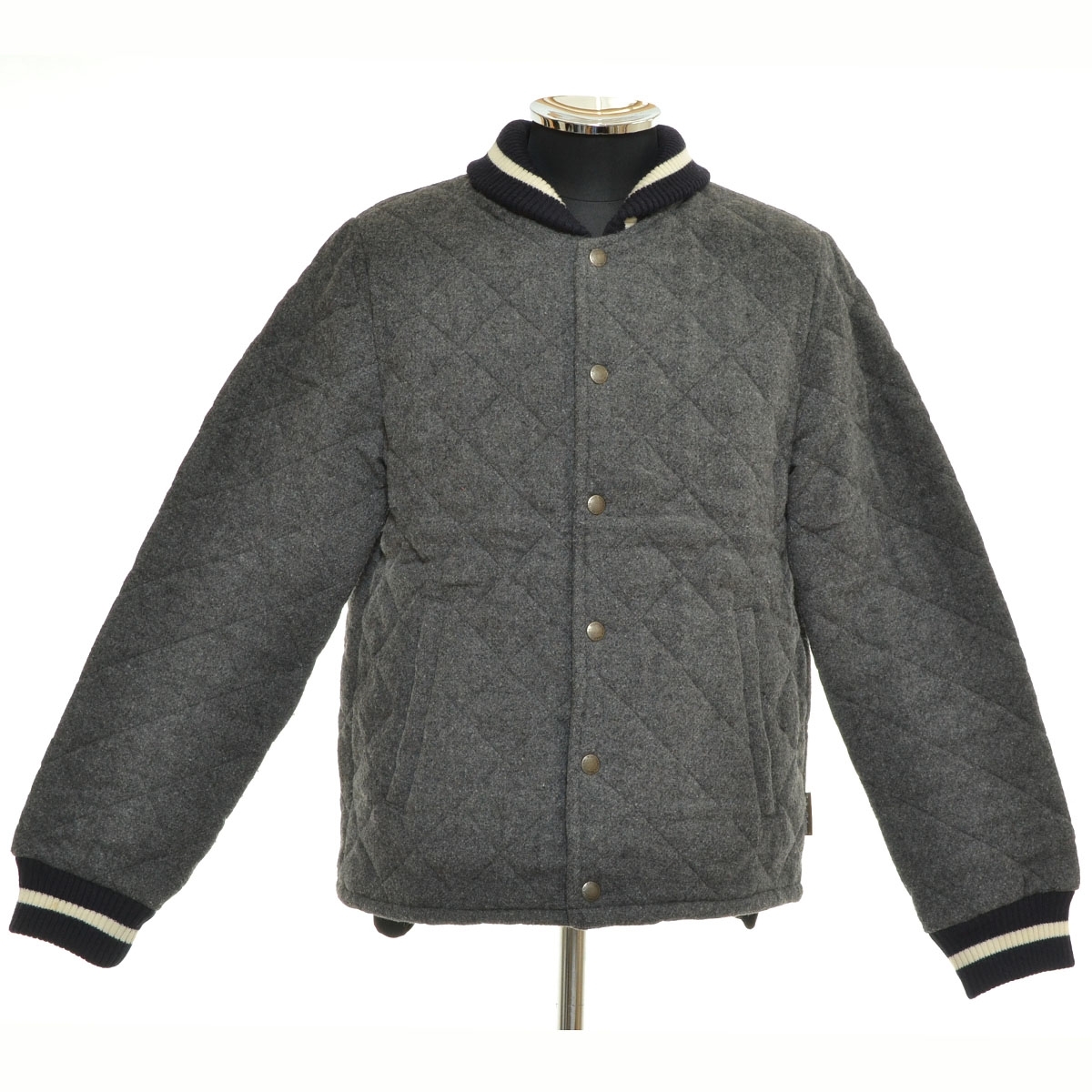 ●556549 Traditional Weatherwear トラディショナルウェザーウェア ●キルティングジャケット NORWOOD サイズ40 メンズ グレー拍卖