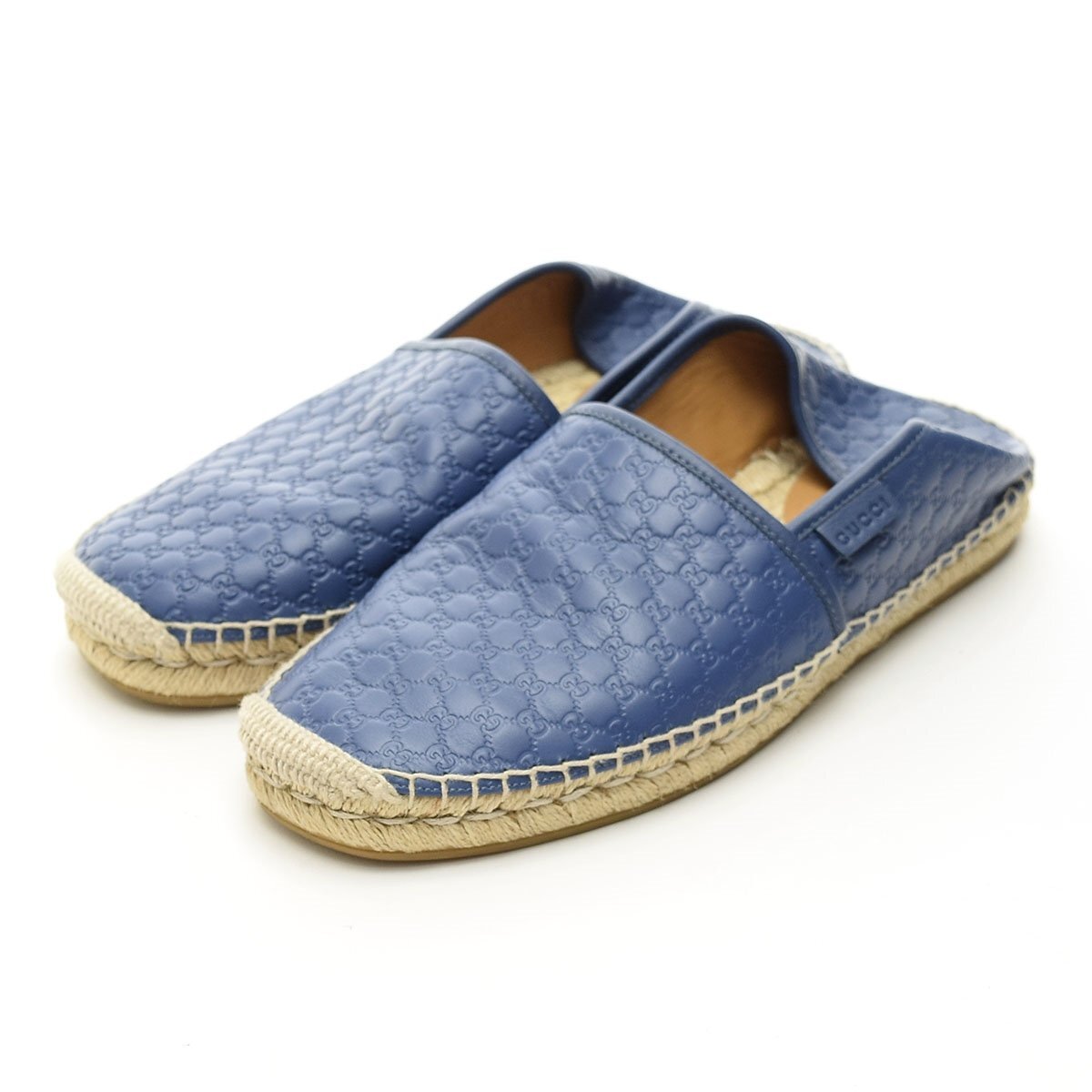 ◆562479 GUCCI グッチ ◇エスパドリーユ サンダル スリッポン グッチシマ サイズ7.5/26.5cm メンズ スペイン製 ブルー拍卖