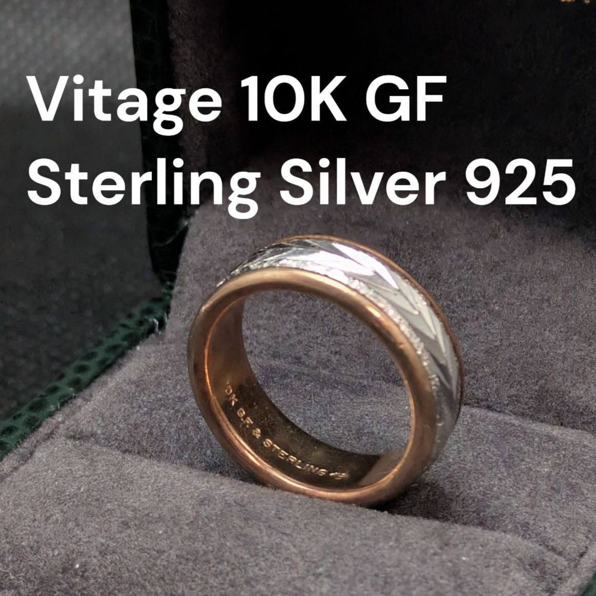 ヴィンテージ UNCAS バンドリング 10Kゴールドフィルド × スターリングシルバー 10号 リング ゴールド シルバー アクセサリー ジュエリー拍卖