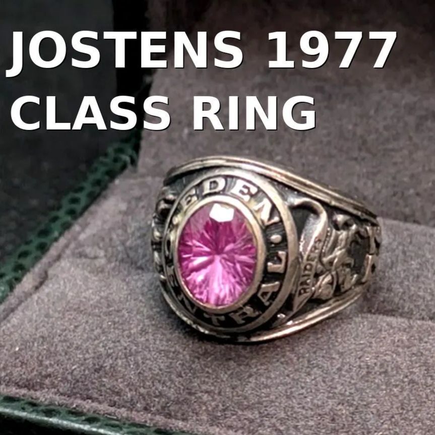 1977年製 ヴィンテージ JOSTENS社 エデンセントラル高校 クラスリング スターリングシルバー 9号 10.2g 高校 アンティーク ジュエリー拍卖