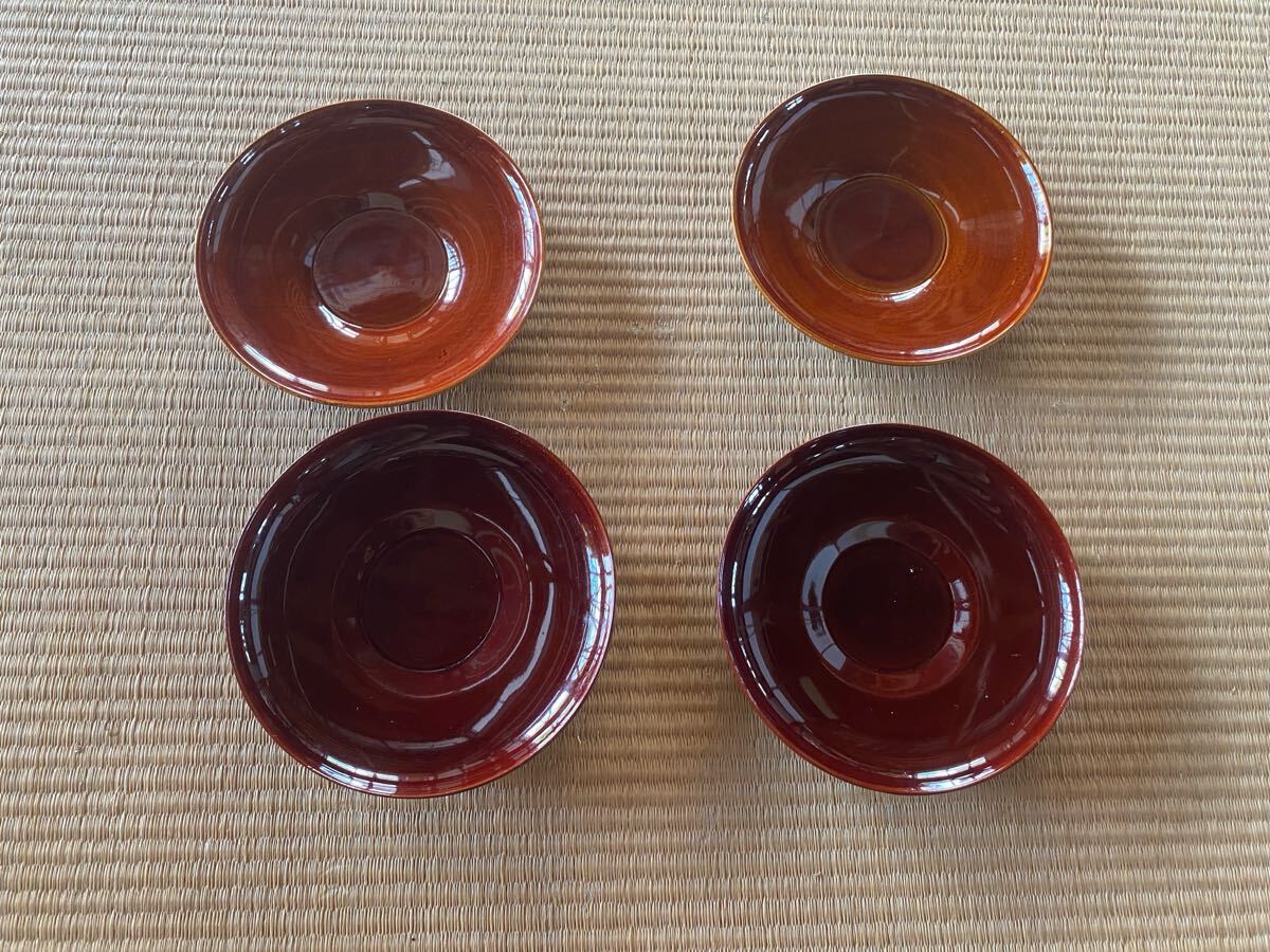 【送料無料】 茶托 木製 漆器 4個セット拍卖