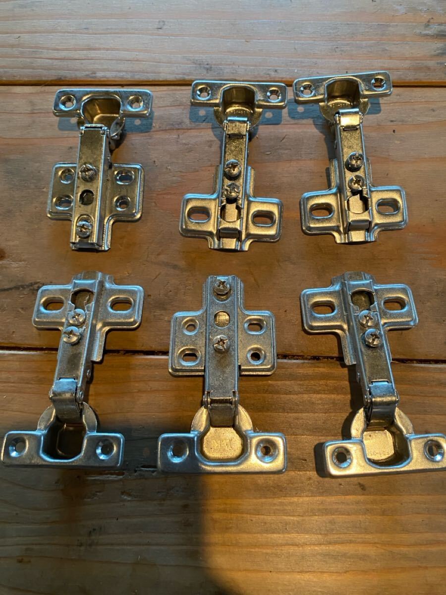 【送料無料】スライド丁番 鋼板ニッケル仕上げ 家具 金具 取付用 蝶番 6個セット拍卖