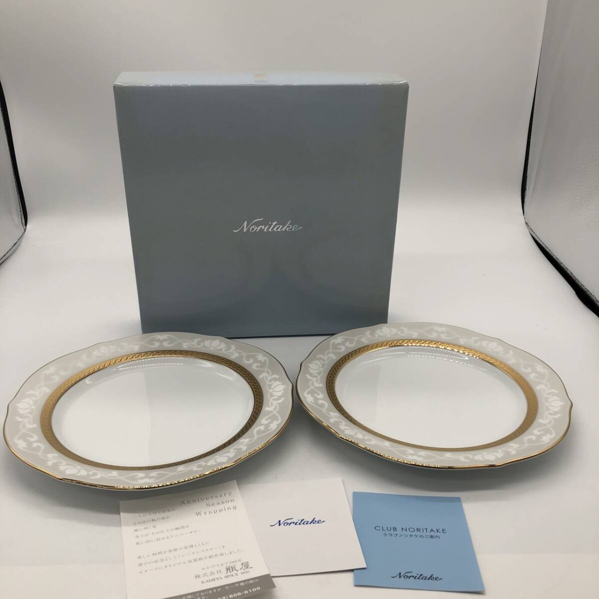 ic69896 ノリタケ Noritake ハンプシャーゴールド 23㎝アクセント皿 ペアセット 4355 食器 陶器拍卖