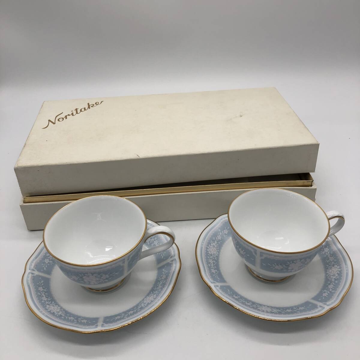 ic69901 ノリタケ Noritake カップ&ソーサー 2客セット レースウッドゴールド 箱痛みあり 食器 陶器拍卖