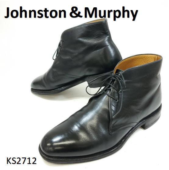 ジョンストンズアンドマーフィー 美品 チャッカブーツ 本革 レザー US7拍卖