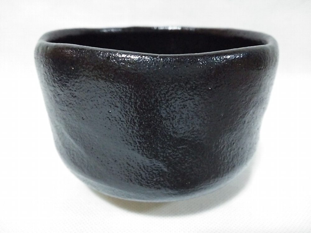 ★【一美堂】★茶道具★平安 朝楽作★黒楽『抹茶碗』黒楽茶碗★紙箱付★拍卖
