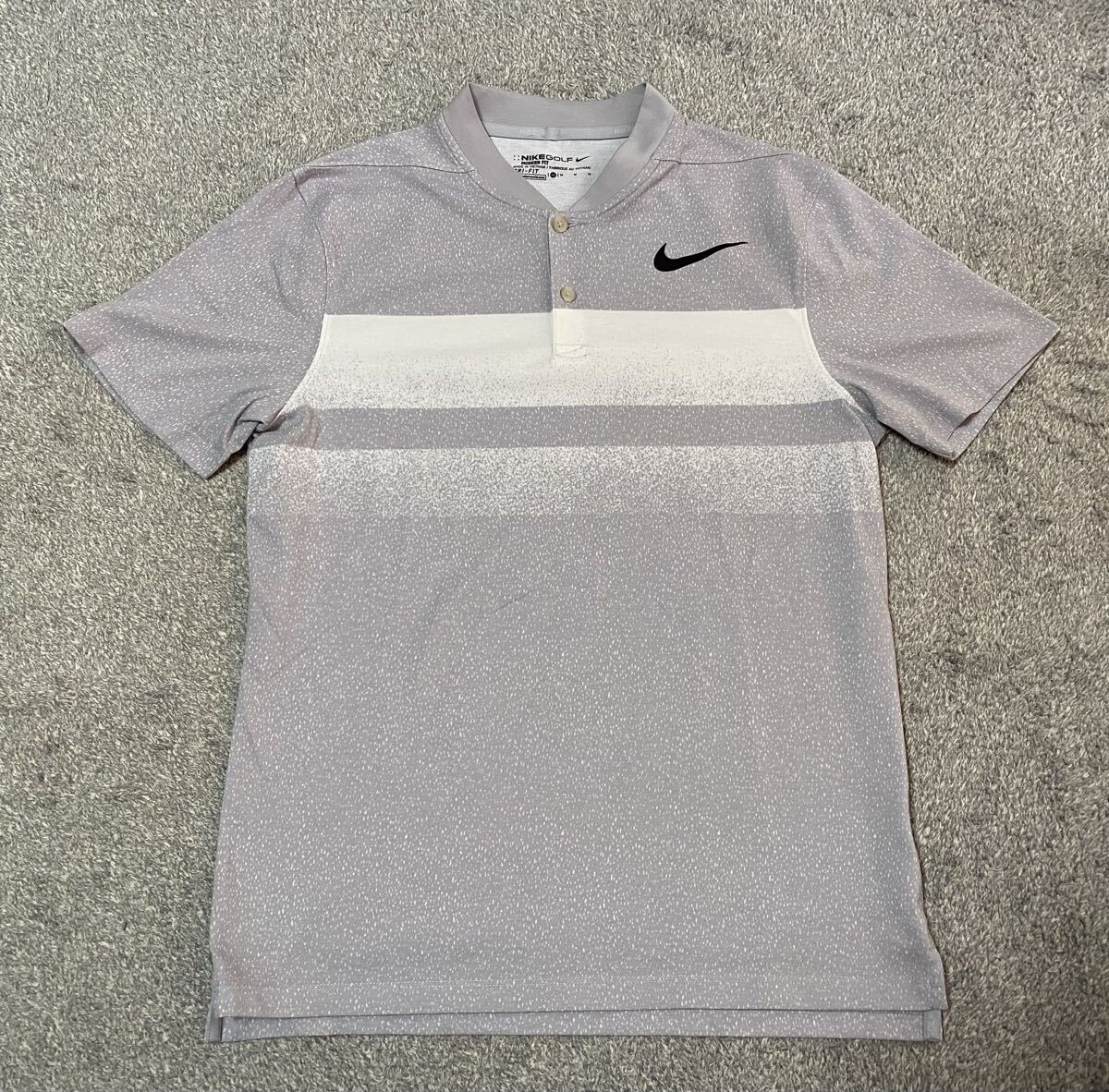 NIKE ナイキ 半袖ゴルフシャツ Mサイズ メンズゴルフウェア グレー Nike DRY Fit 拍卖