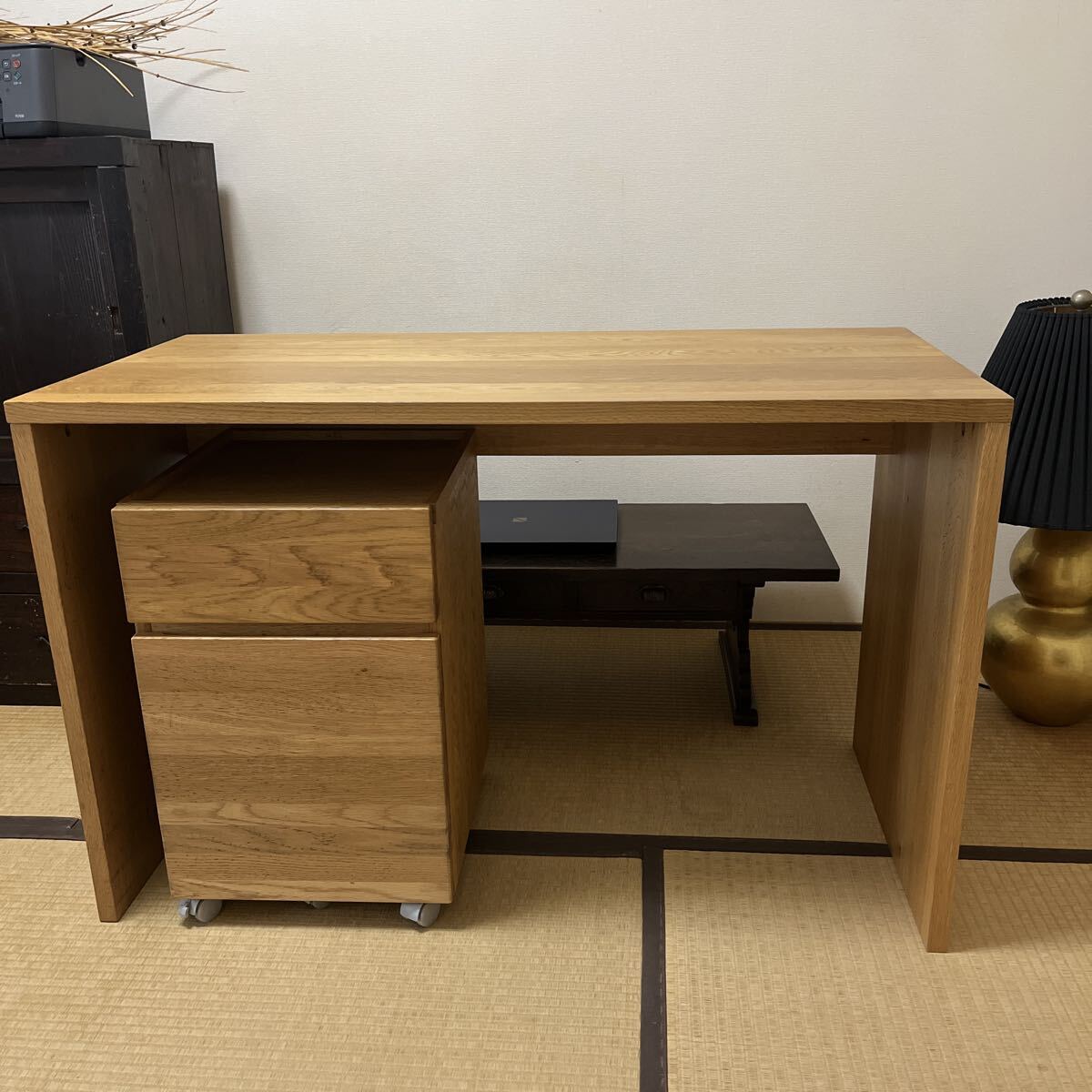 ☆廃盤品 無印良品木製デスク&キャビネット2点セット☆拍卖