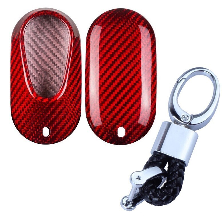 即決新品 メルセデスベンツ リアルカーボン製 スマートキーケース キーカバー 赤 Cクラス W206 Sクラス W223 S400d S450 s500 アクセサリー拍卖