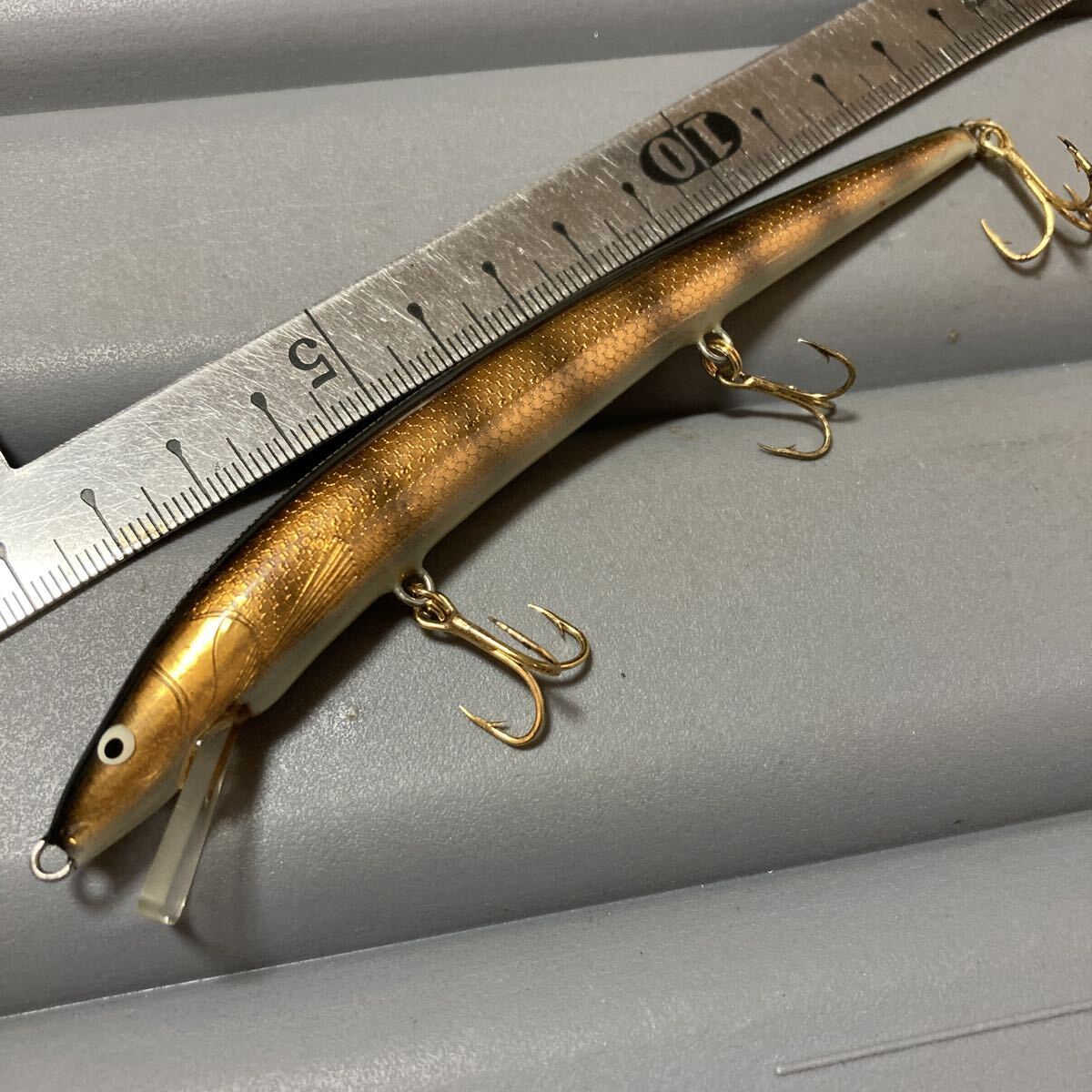 オールド ナベルアー ナベミノーベンド 13cm 美品 ハンドメイドルアー ハンドメイドミノー ナベミノーベント拍卖