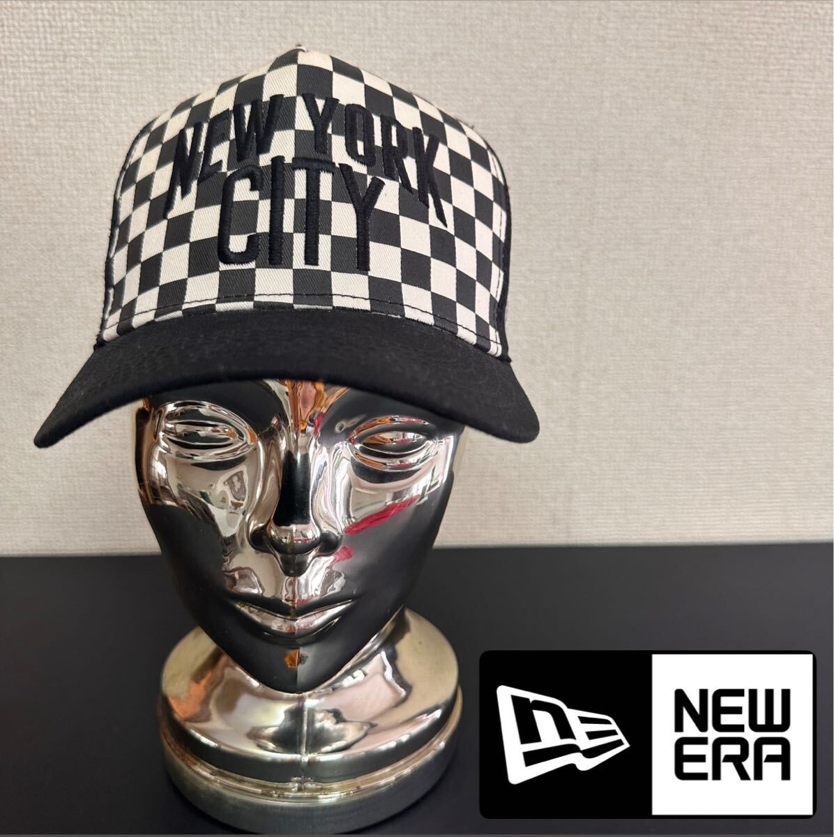【ニューエラ】市松模様 メッシュ キャップ スナップバック ユニセックス拍卖