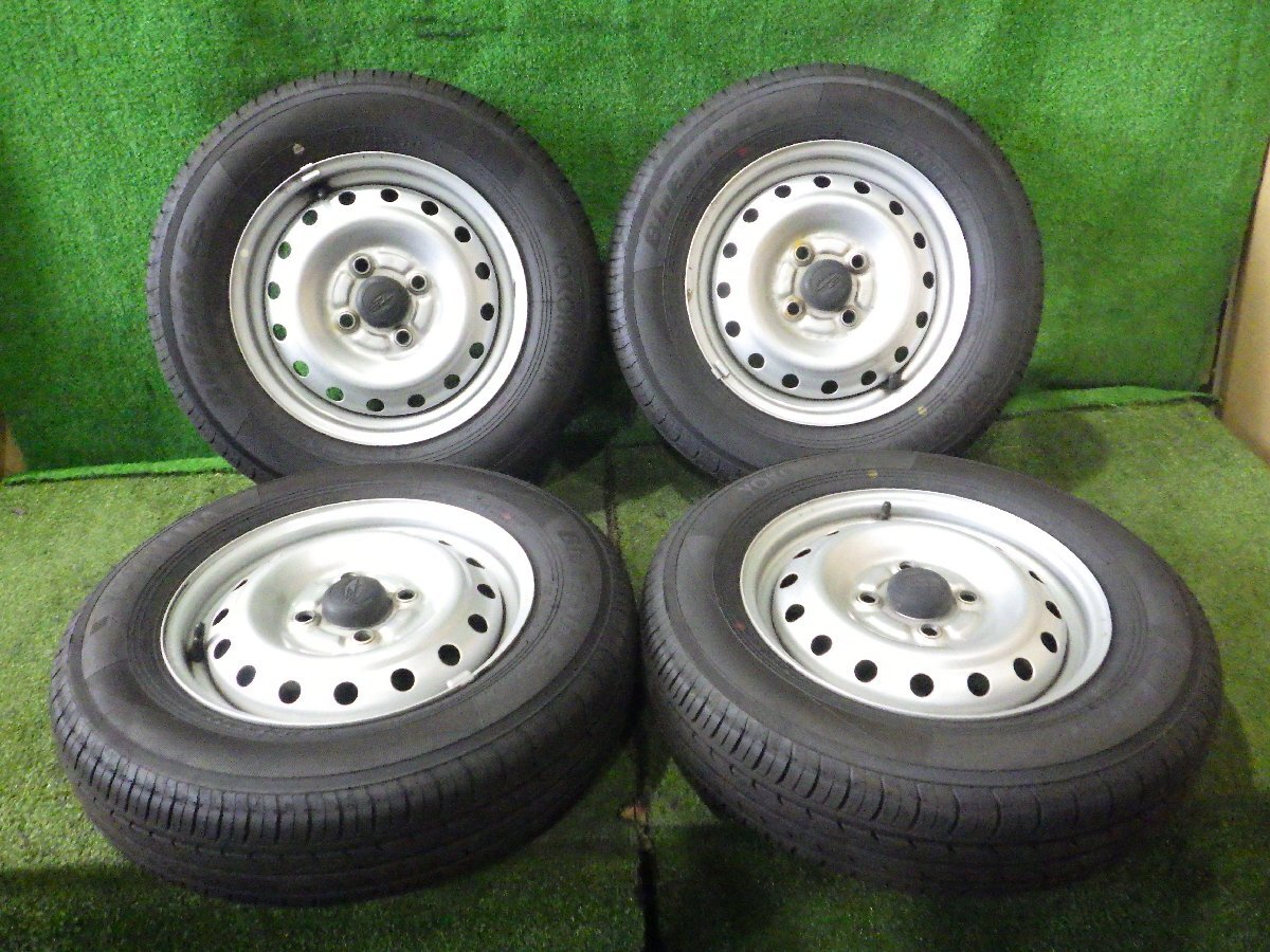 ◆ 溝あり L275F プレオ スバル 純正 鉄 スチールホイール タイヤ 13インチ 4本セット YOKOHAMA 145/80R13 24年製 中古 H109 ◆拍卖