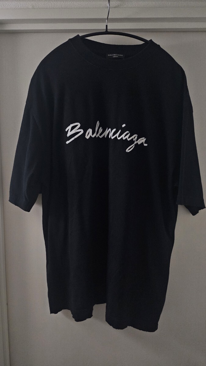 バレンシアガ BALENCIAGA  ブラック  Tシャツ ヴィンテージ デストロイ 加工拍卖