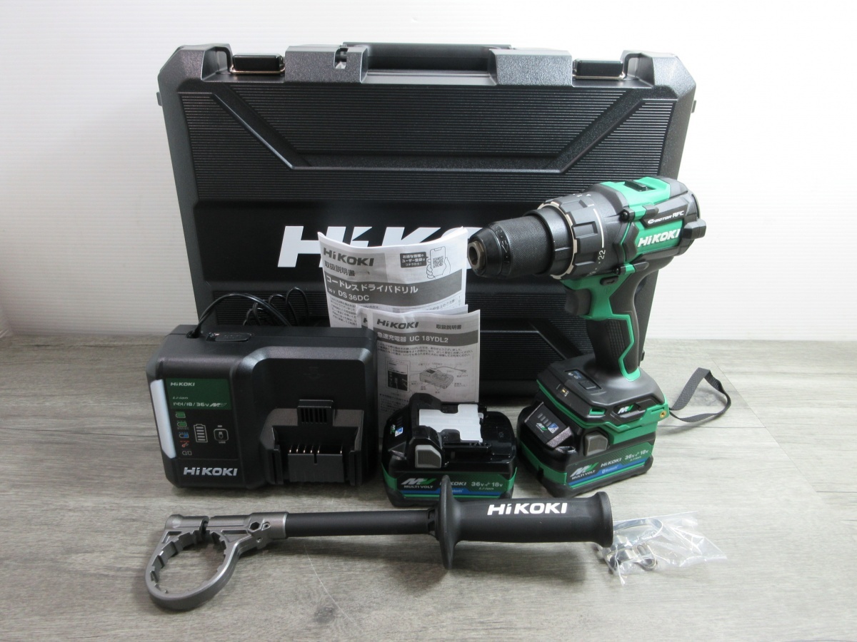 未使用品【 HIKOKI / ハイコーキ 】 DS36DC 2XPSZ 13mmコードレスドライバドリル 36V拍卖