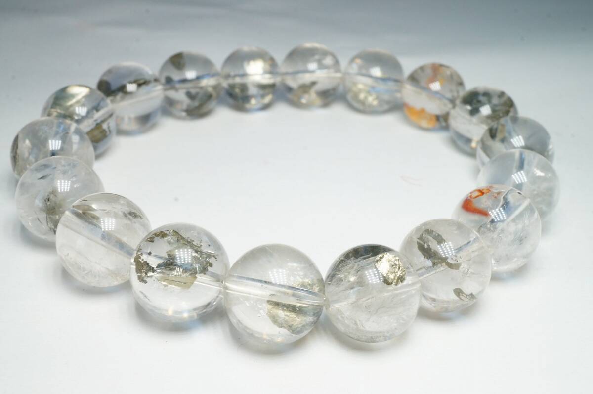 1本しかございません!大特価!早い者勝ち!希少!未使用20年前の在庫!一級研磨士が施した匠の逸品!パイライトinクォーツブレスレット拍卖