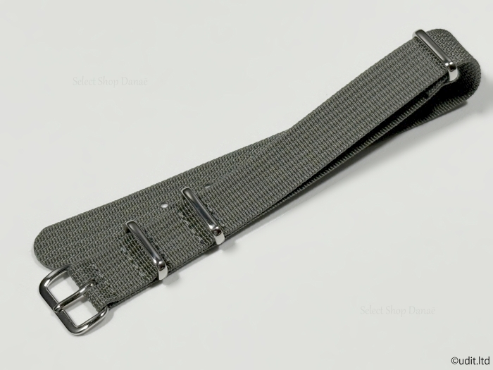 ラグ幅16mm リブ編み 高品質NATOストラップ グレー 腕時計ベルト ナイロン 時計用バンド ファブリック rib拍卖