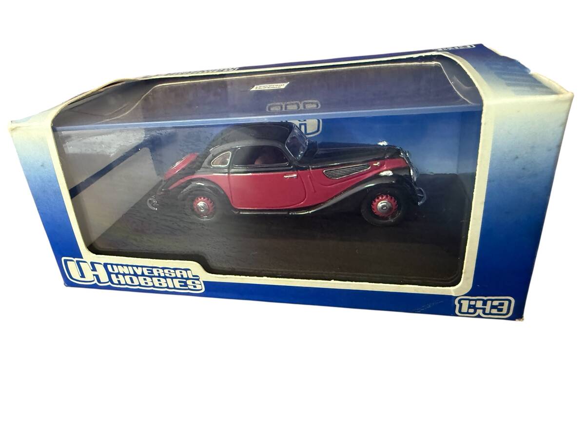 ●S7-9-91 Universal Hobbies製 BMW 327 クーペ 1:43スケール クラシックカー 赤黒 ツートンカラー拍卖