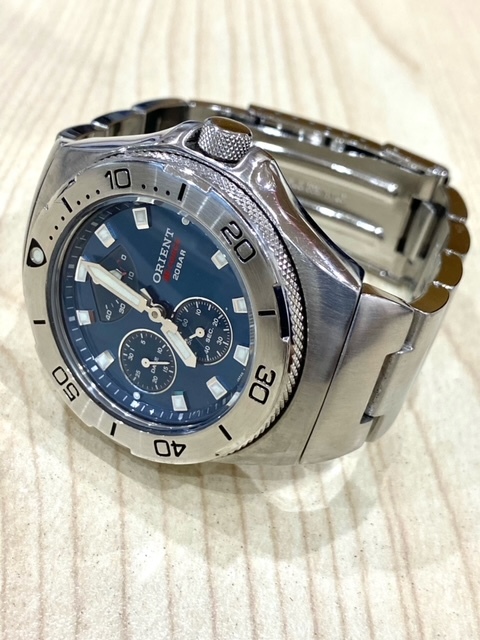 FS7-9-20 稼働品 ORIENT オリエント M-FORCE EZ00‐C0 パワーリザーブ ブルー文字盤 自動巻き メンズ腕時計 ベルト純正品 時計拍卖